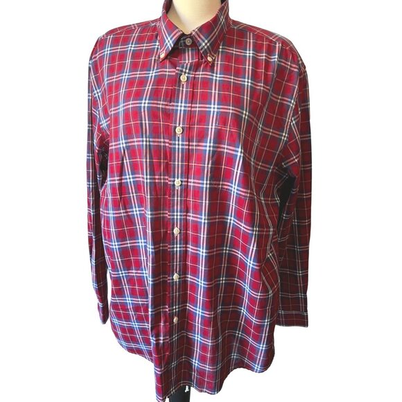 Saddlebred Plaid Collared Button Down Sz XL Mens Long Sleeve w/ Front Pocket - Picture 1 of 8